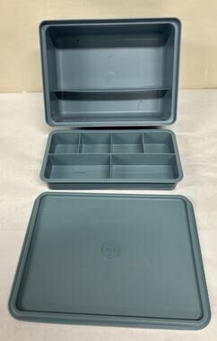 Tupperware Tuppercraft 1579 Stow-n-Go Organizer Blue